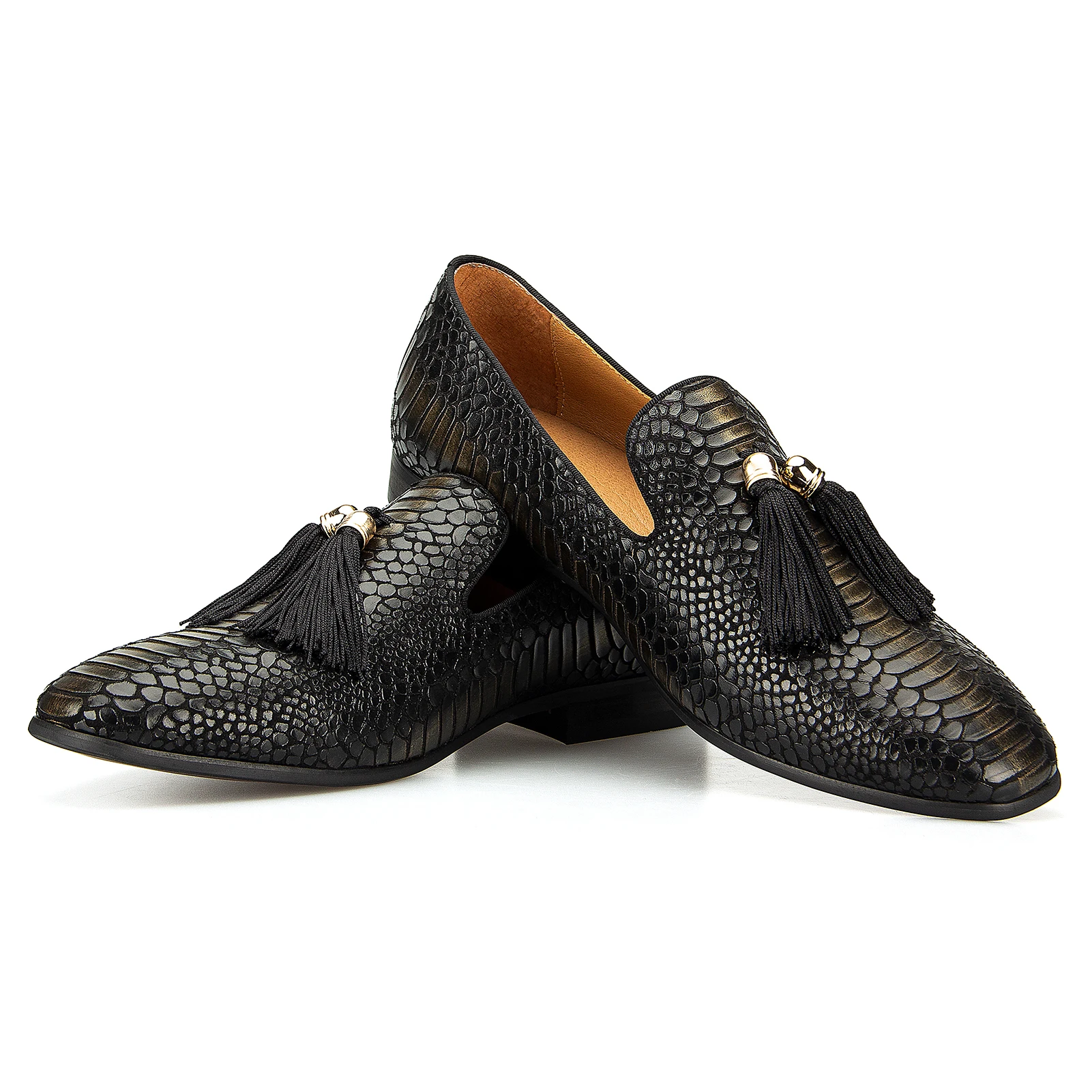 

Men Leather Casual Loafer Shoes Classic Comfortable Footwear Tassel Leather Dress Loafer Shoes