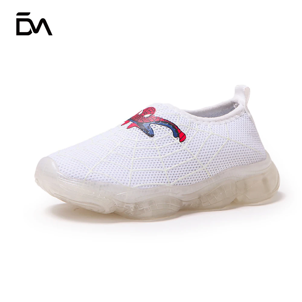 

2021 wholesale fluorescent luminous mesh fluorescent shoes for kids casual shoes, Black white red