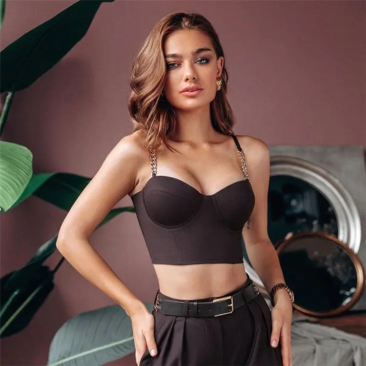 

New Sexy Women'S Corset Crop Top Sexy Push Up Bustier Backless Strap Tank Vest Top Streetwear Party Bralette