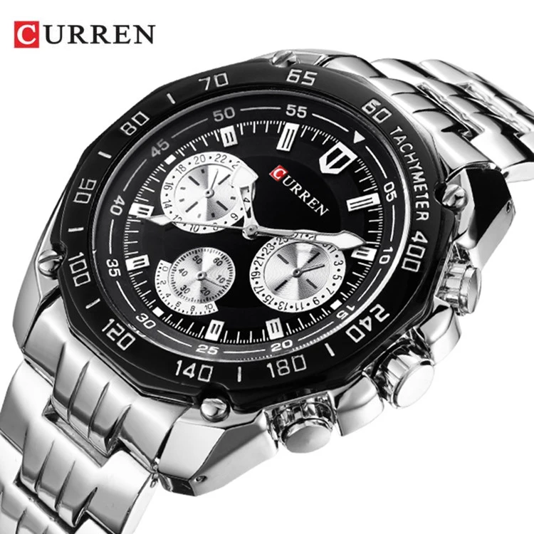 

CURREN 8077 Top Luxury Watch Casual Military Quartz Sports Wristwatch Full Steel Waterproof Men's Dress Clock Relogio Masculino
