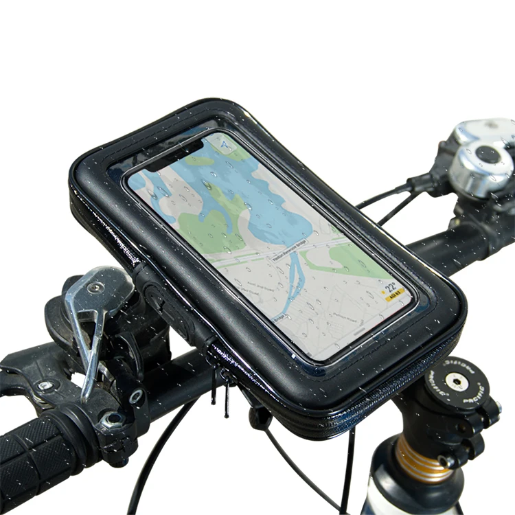 

360 Degree Rotating Waterproof Universal Bike Phone Pouch Holder for iPhone, Black