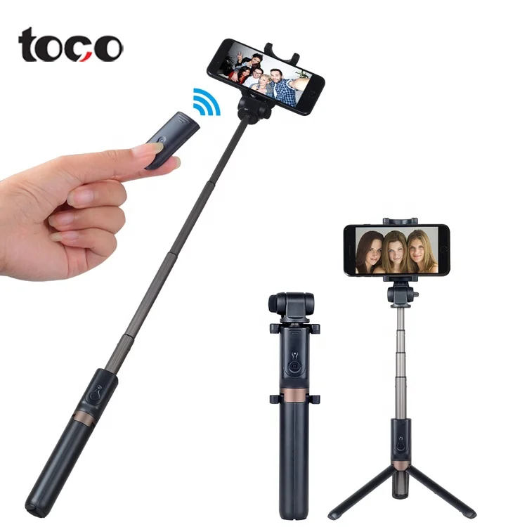 

toco Shutter Cellphone Tripod Selfie Stick Portable Wireless Bluetooths Remote flexible holder selfie stick, Black white other