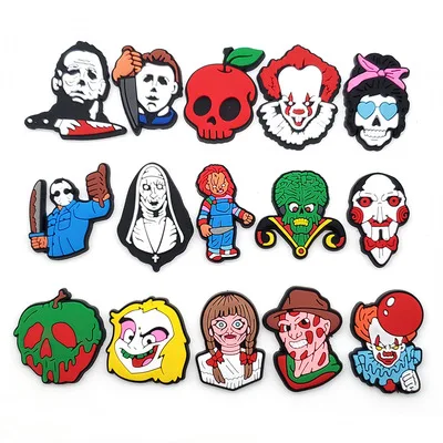 

2021 Halloween Skull Shoes Charm Cute Shape PVC Shoes Accessories Buckle Decoration for Women and Men, Multi