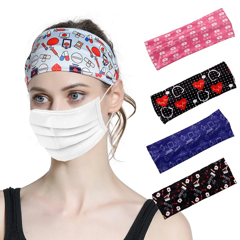 

2022 Mix Style Lailina ECG Heart Medical Headband With Button Protect Ear Nurse Gifts For Women and Men, As picture