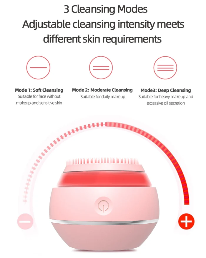 Mini Electric Facial Cleansing Brush Silicone Sonic Face Cleaner Deep