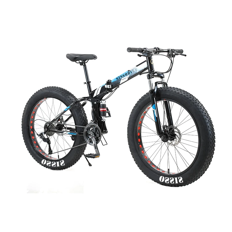 

Full suspension snow Hi- ten 26'' 4cm fat folding 21 speeds bike bicycle