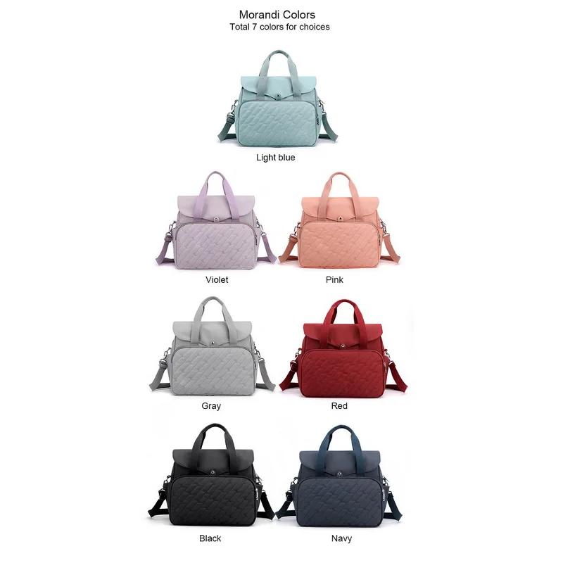 

Morandi colors water repellent nylon 13.3" laptop daily street travel 3 in 1 hand shoulder cross body bags backpacks