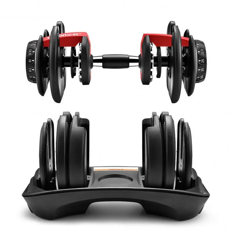 

Hot Sale Inventory 552 dumbbells 24KG/52.5lbs adjustable dumbbell set gym equipment 40KG/90lbs, Black