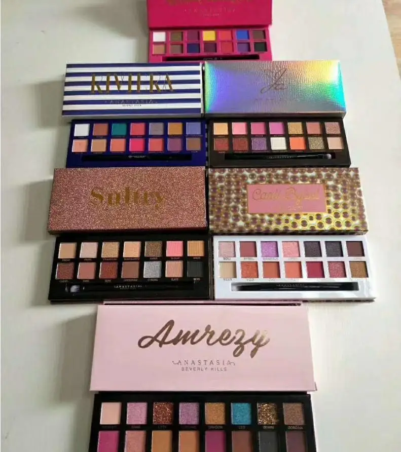 

Anna 14-color flannel eye shadow DIA necklace 16-color eye shadow tray