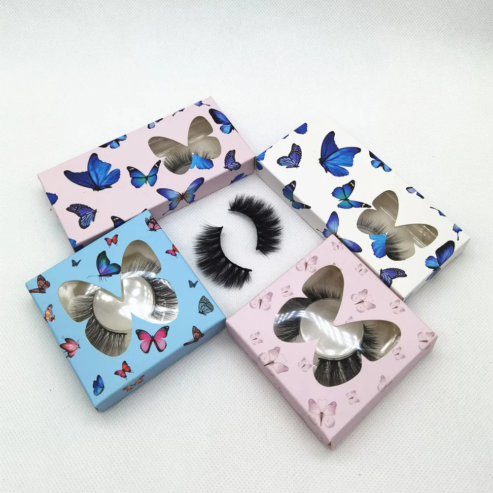 

Private label handmade 15-20mm faux mink full strip eyelashes vendor handicraft own brand with custom box 6D dramatic eyelashes, Black color