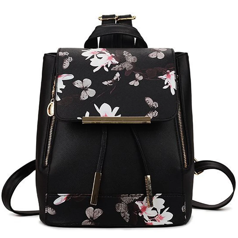 

2021 hot sale new simple backpack girls large capacity Student Back pack Korean fashion floral women's backpacks