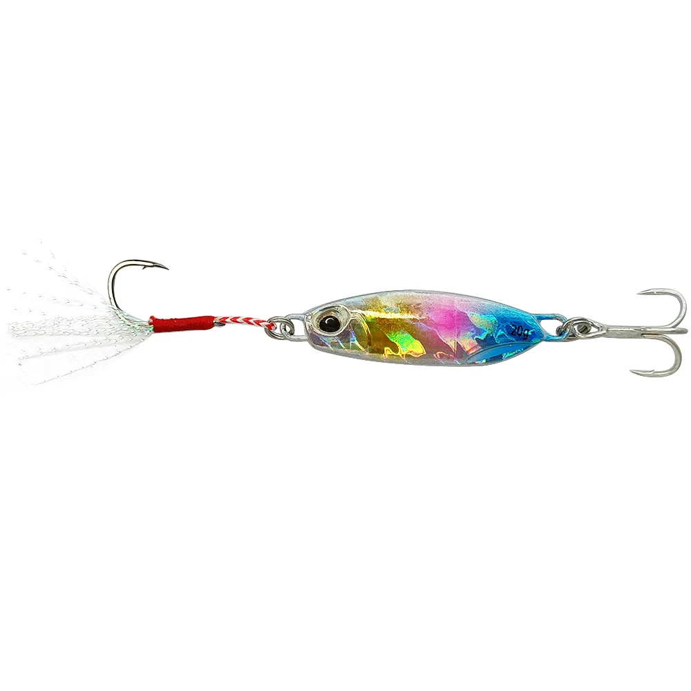 

Leading Long Casting Metal Feather Jigs Sinking Hard 40g 6.6cm Jigging Baits Fishing Lure, 6 colors 66mm lure