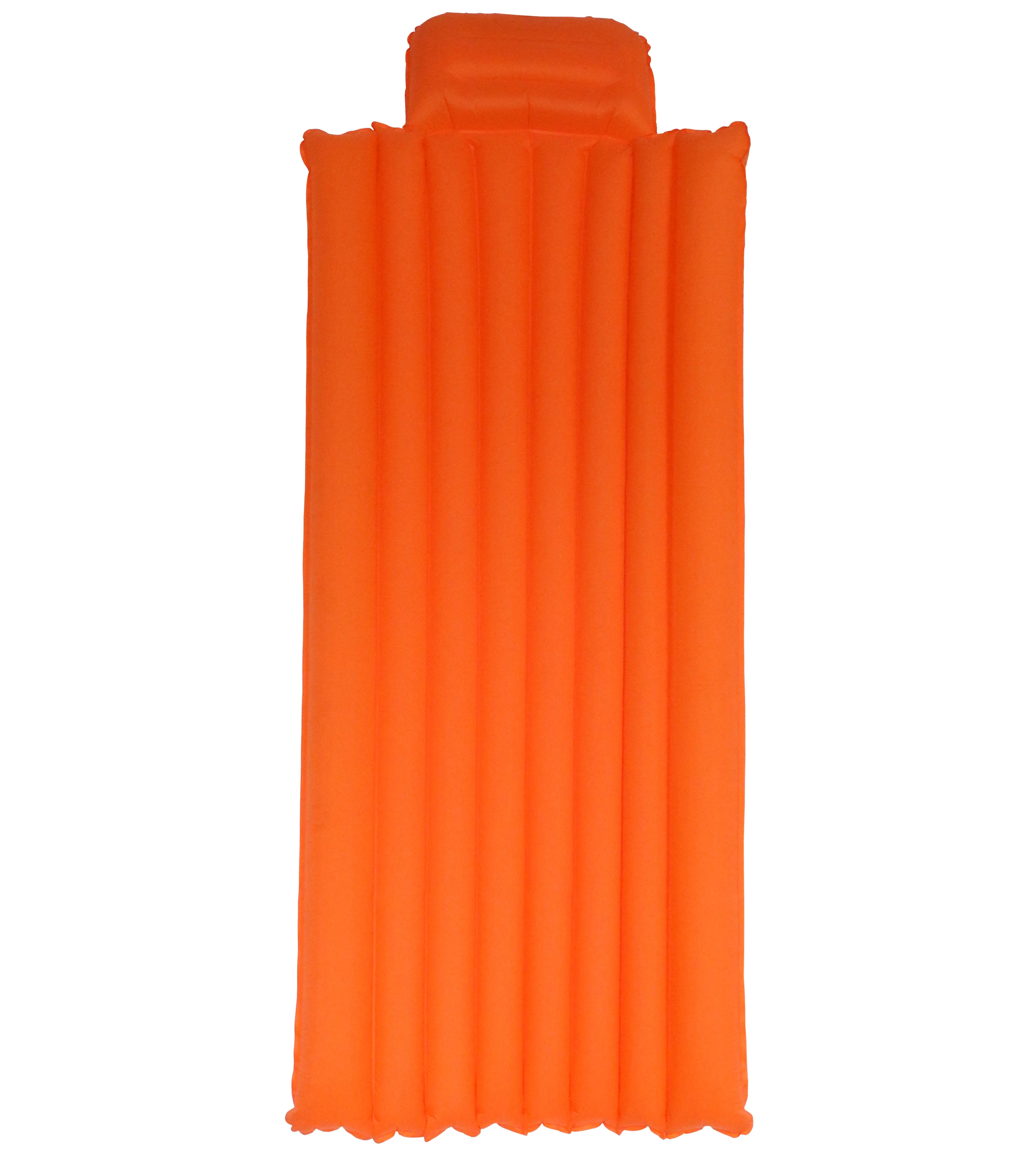 

wholesale light weight Inflating Nylon TPU travel camping water beach drifting waterproof armrest sleeping mattress mat pad, Orange dark blue green