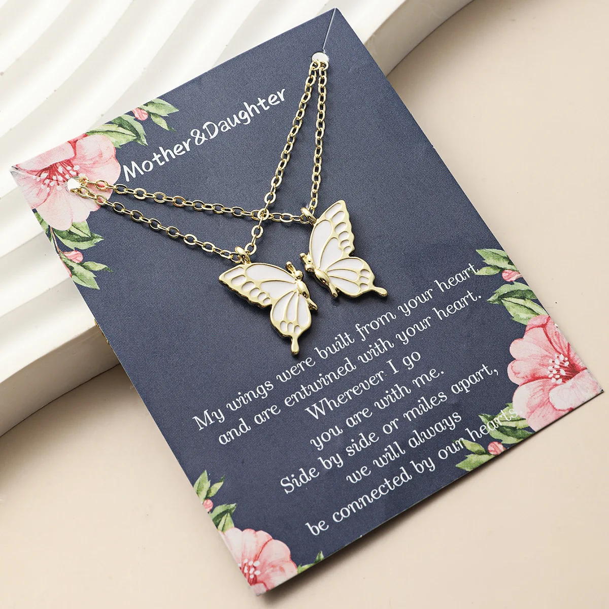 

Fashion Butterfly Wing Necklace Mother&Daughter Gold Butterfly Necklace Mom Gifts 2 Butterfly Necklaces for Mothers Day Gifts