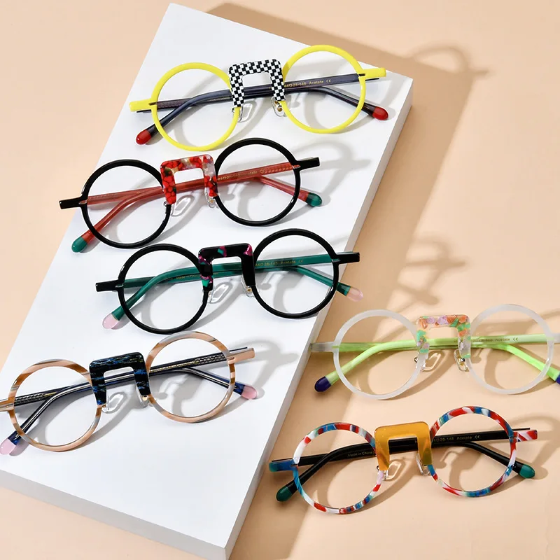 Fashion Stripe Plaid Optical Spectacles Oval Frame Women 2024 Popular Anti Blue Light Computer Glasses Prescription Eyeglasses