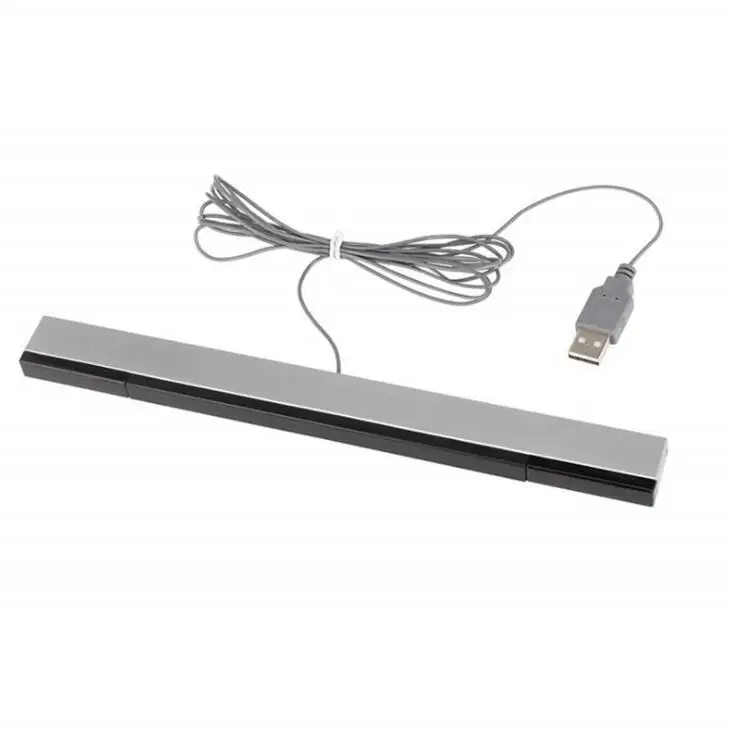 

For Wii USB Sensor Bar Wired Remote Sensor Bar Infrared Ray Inductor for Wii/Wii U, Black white