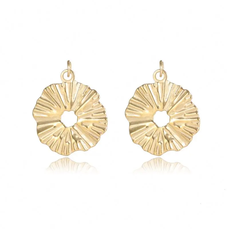 

Gold-plated stainless steel flower shape earrings necklace accessories female fashion simple accessories