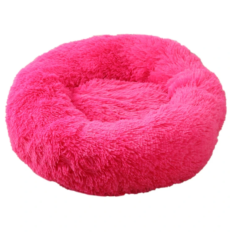 

Pet Products 2021 Luxury Round Donut Plush Fluffy Pet Dog Cat Bed, Picture