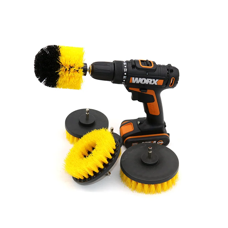 Pp Bristle Car Rim Cleaning Flat Brush For Drill With Wholesale Price