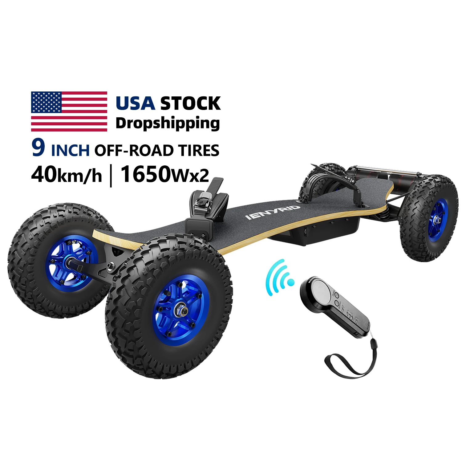 

2022 China Factory Directly all Terrain Electric-Mountain Longboard Dual Motor E Skateboard with Remote Control for sale