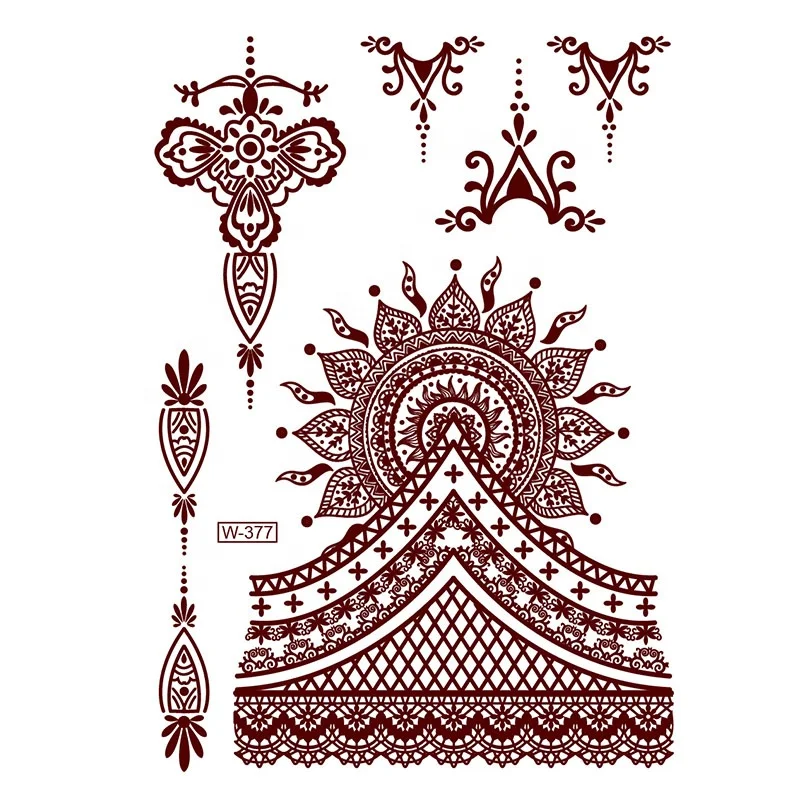 

bright red diamond henna temporary tattoo