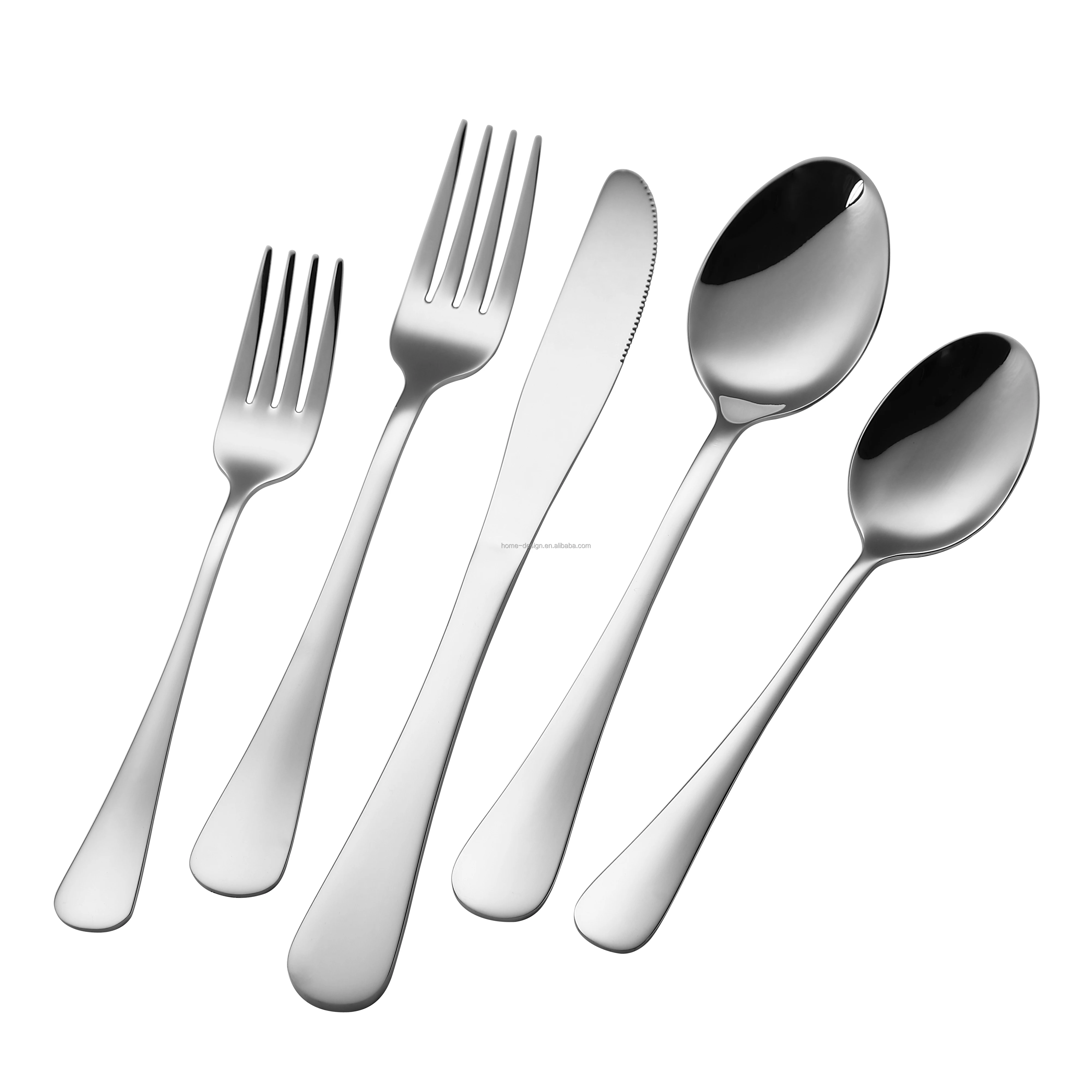 

5 Piece Stainless Steel Flatware Cutlery Set Utensils Service for 4 Include Knife Fork Spoon good for Home Kitchen restaurant