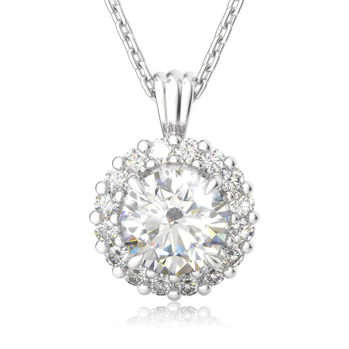 

Real 2ct D Color 925 Sterling Silver AAA+ Cubic Zirconia Trendy Jewelry Wedding Engagement Moissanite Gold Pendant Necklace