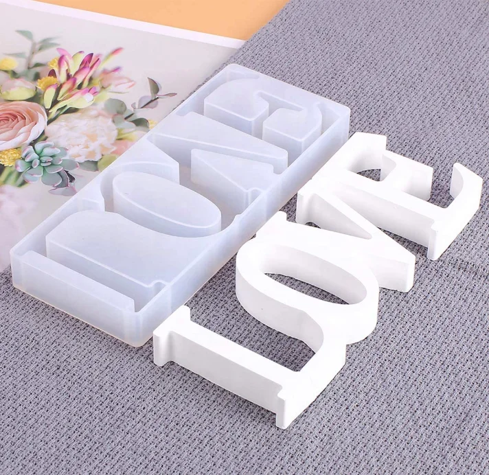 

DIY Table Decoration Epoxy Resin Love Sign Silicone Molds for Wedding Valentine's Day, White, can be customized