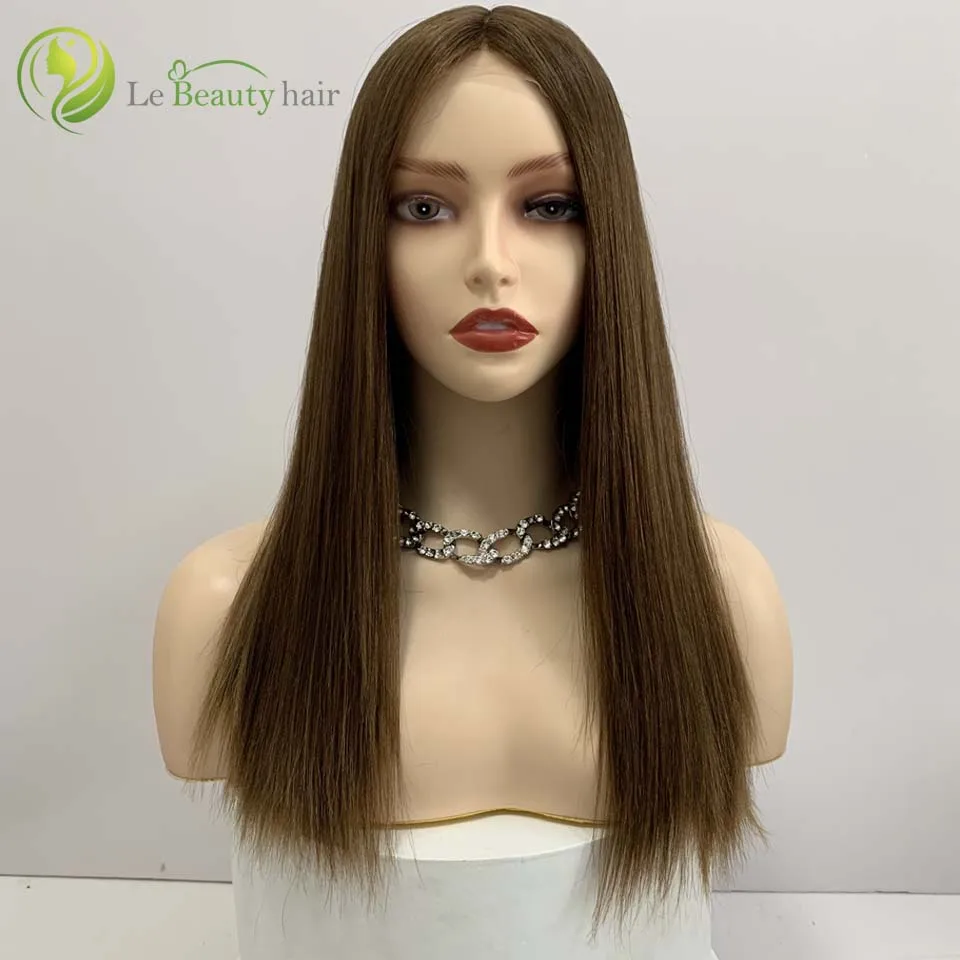 

100% Real European Virgin Hair Swiss Lace Front Wigs Jewish Kohser Silk Top Wig With Baby Hair For Young Women