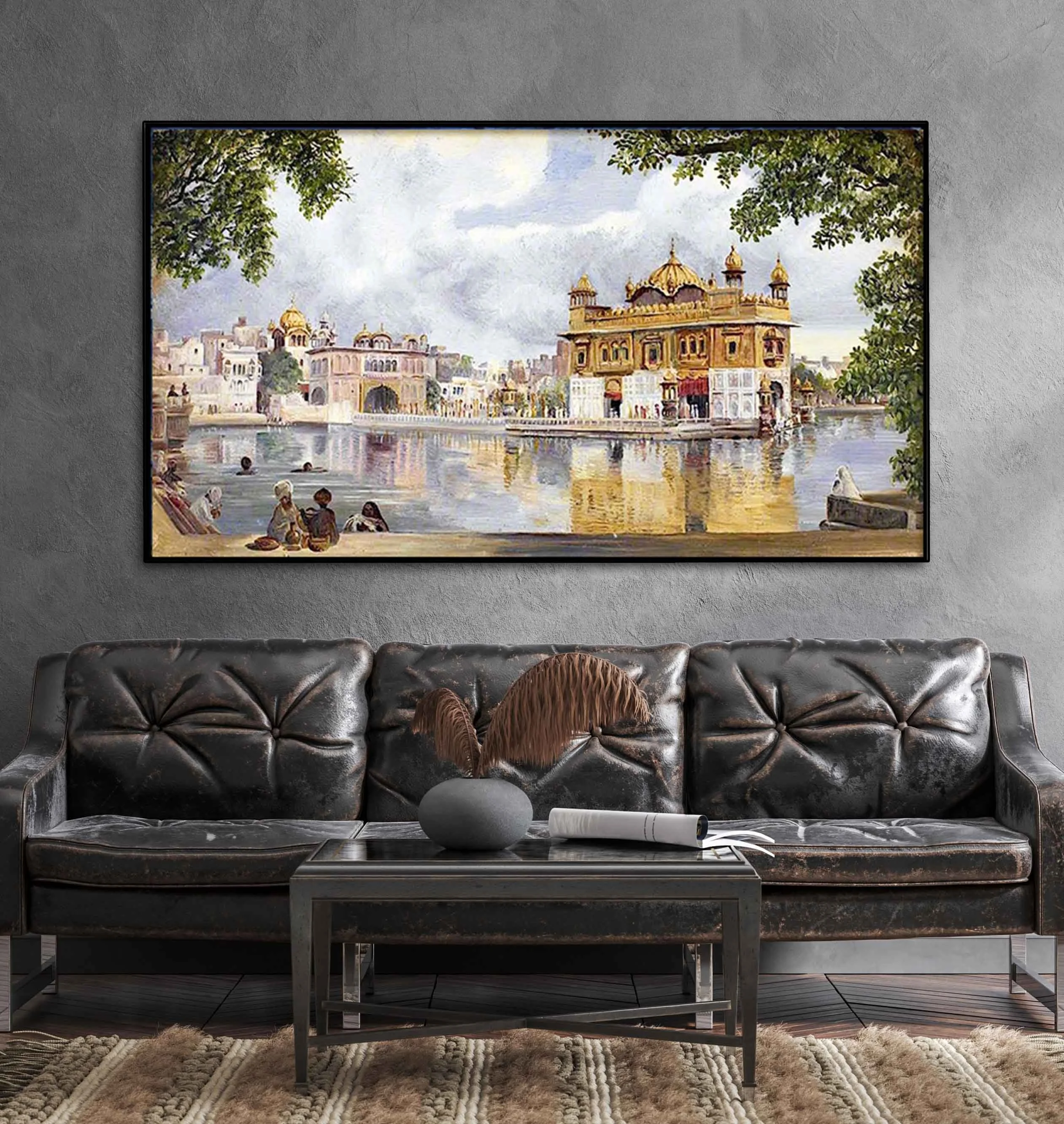 

The Golden Temple Amritzur India Oil Painting Handmade canvas wall art painting