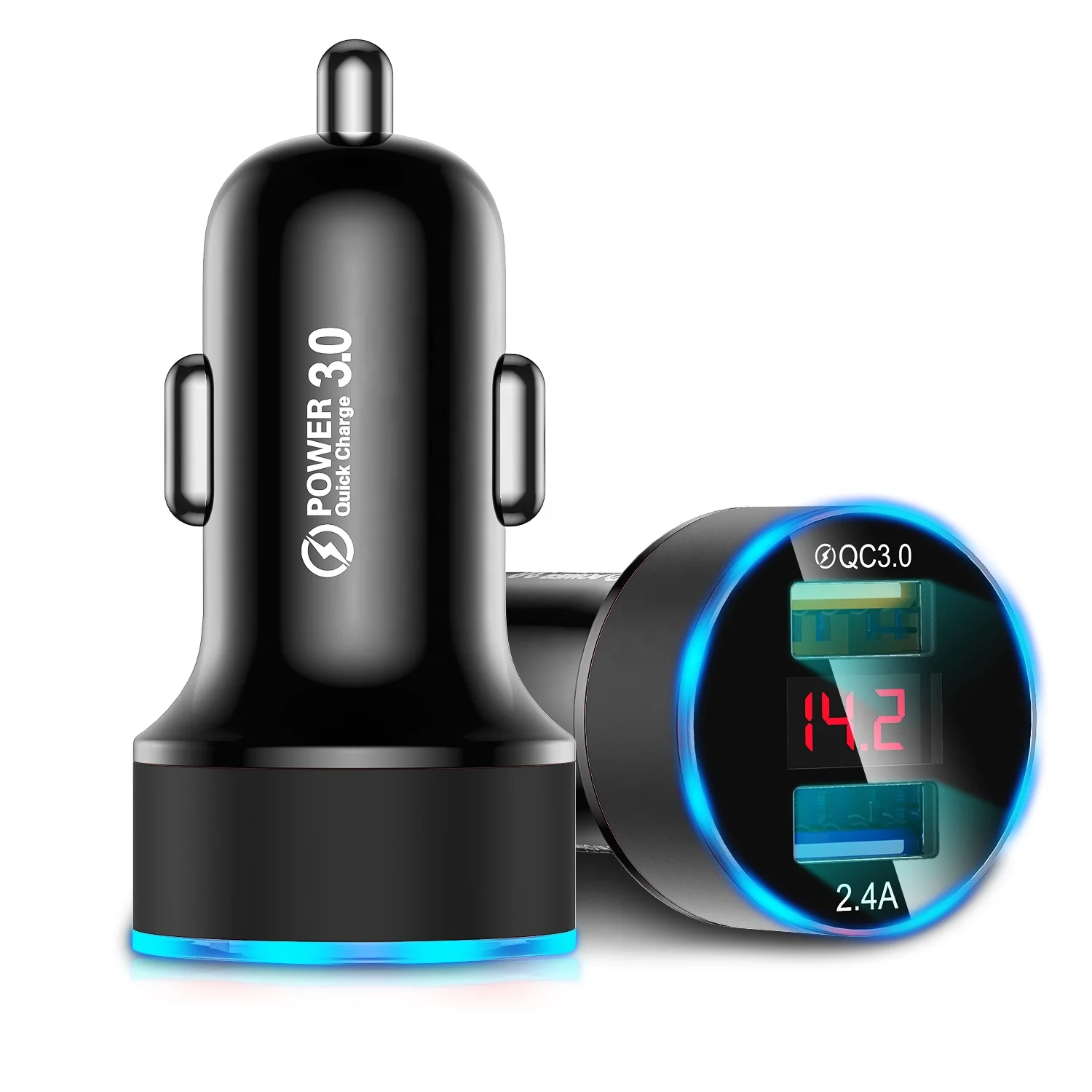 

USLION New Arrivals Qc 3.0 New Design Dual Port Fast Charging Portable Mobile Cell Phone Car Charger