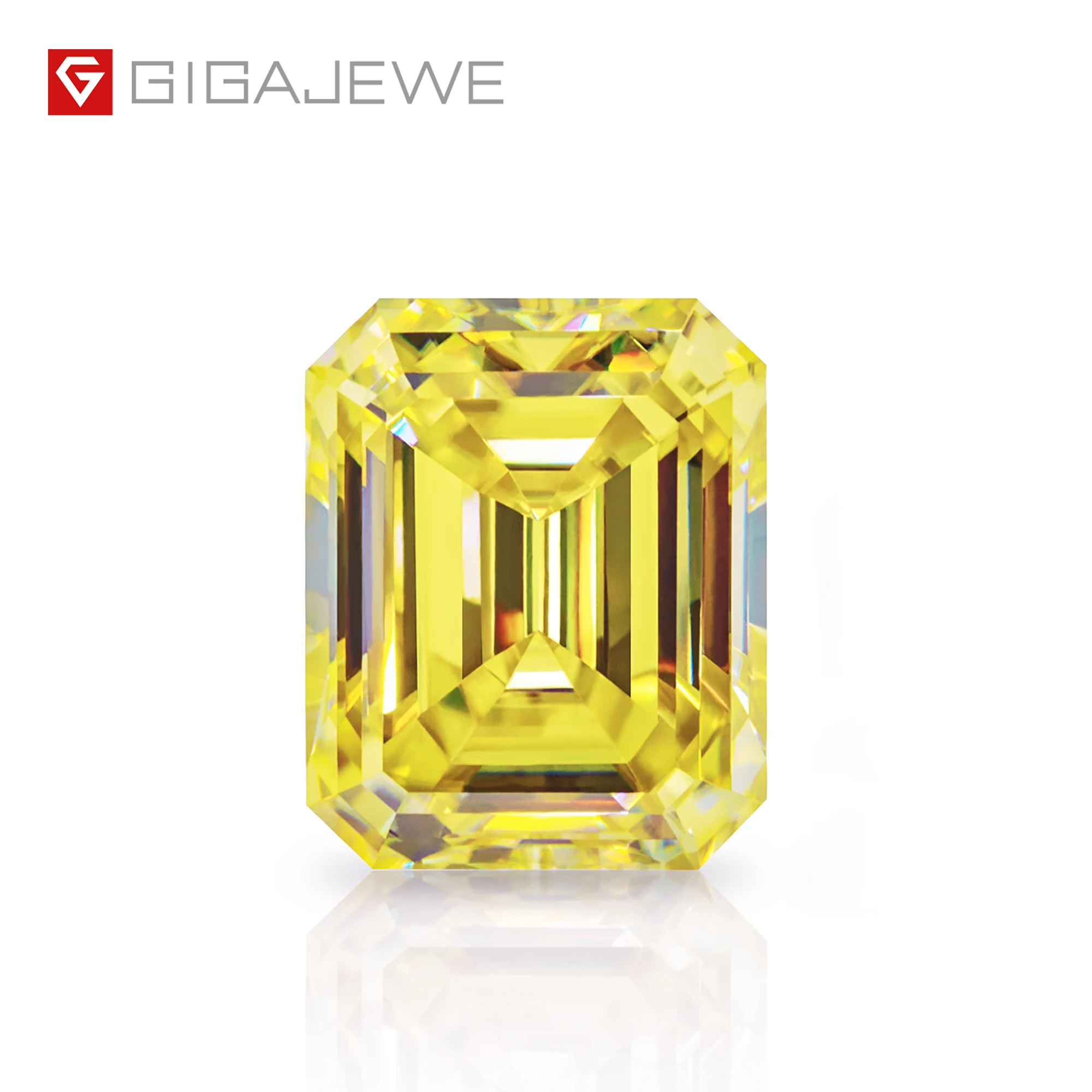 

GIGAJEWE Vivid Yellow Emerald Cut Moissanite Vvs1 clarity with GRA Certificate for jewelry making