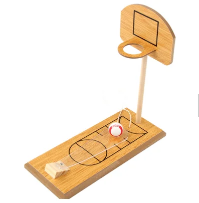 

Professional Cheap Indoor Games For Kids Wooden Mini Basketball Toy Table Top Games, Natural