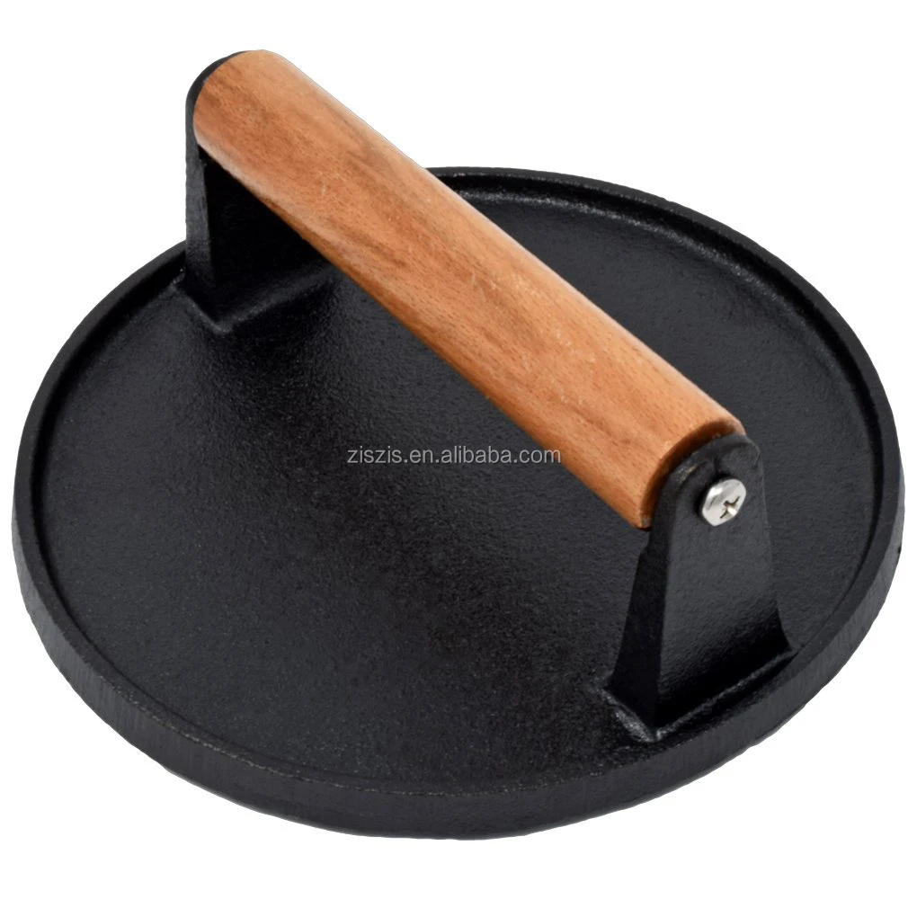 1pc Smash Burger Press, Bacon Press for Griddle, Round Cast Iron