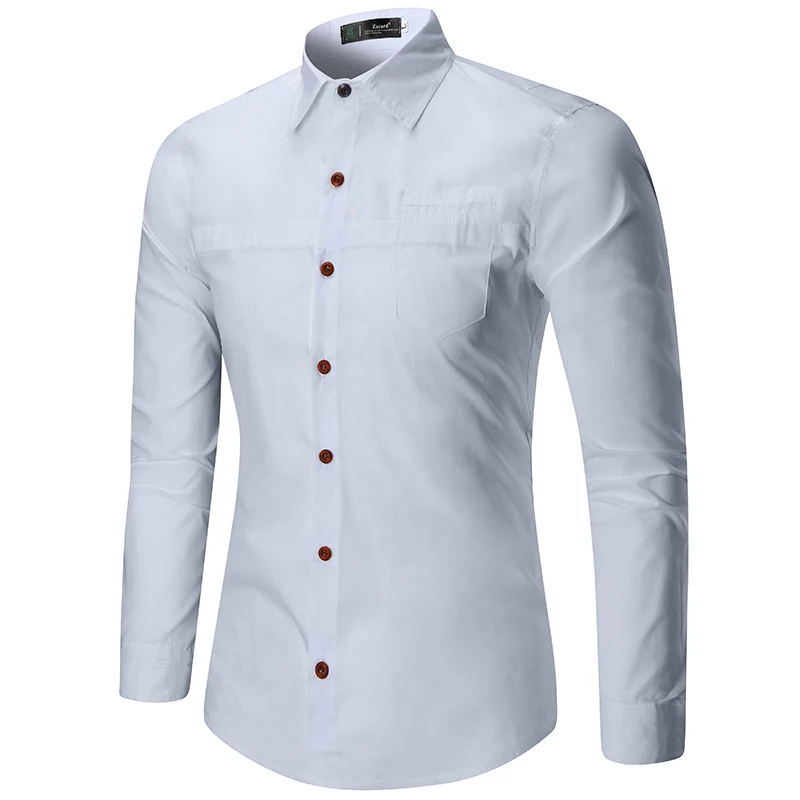

Wholesale Europe Size Business Dress Single Breasted Man Shirt Long Sleeve Men's Dress Simple Shirts For Men, Khaki