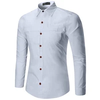 

Wholesale Europe Size Business Dress Single Breasted Man Shirt Long Sleeve Men's Dress Simple Shirts For Men