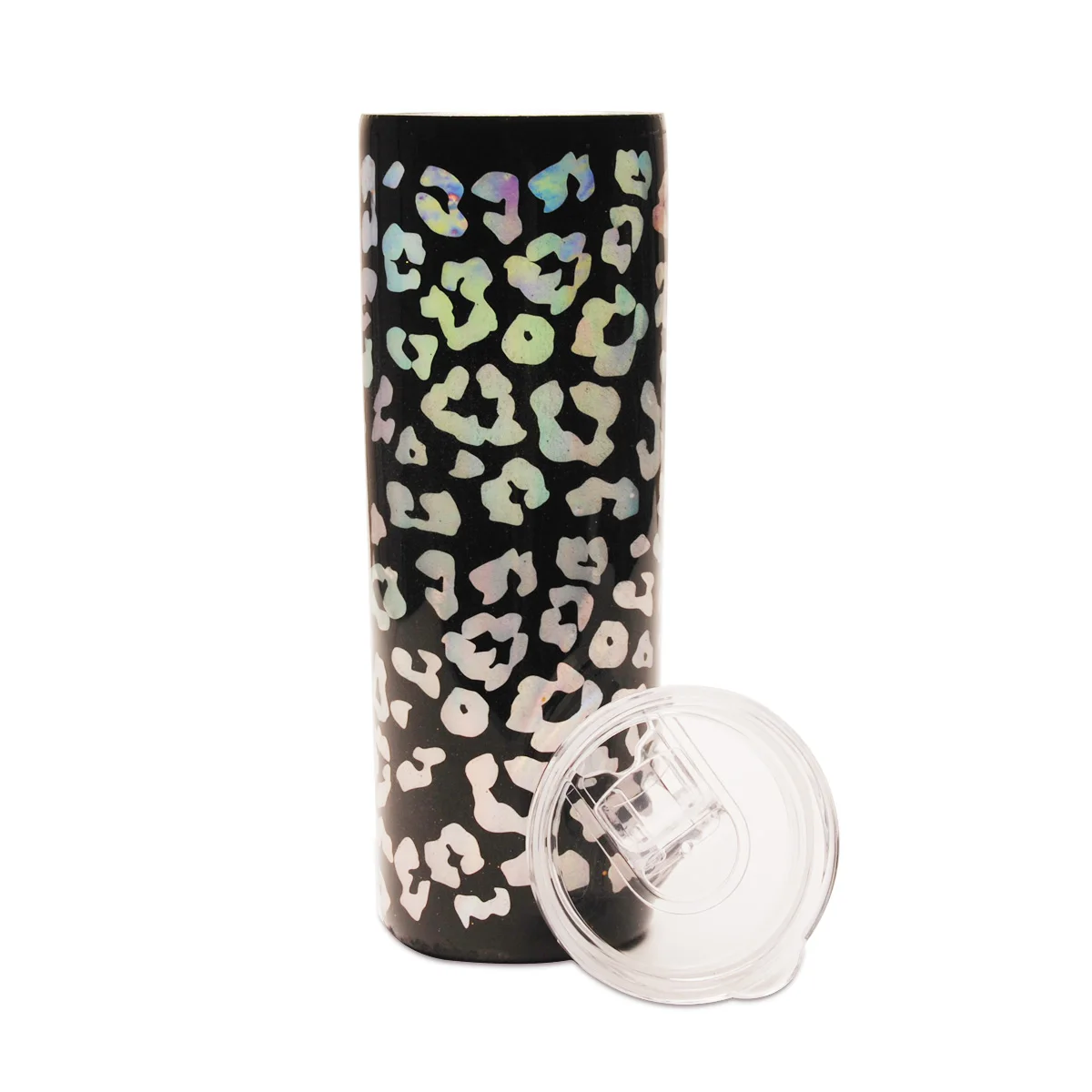 

Wholesale Glittery White Leopard Tumbler with Back Ground Stainless Steel Tumbler Travel Mug with Lid DOM-1161172