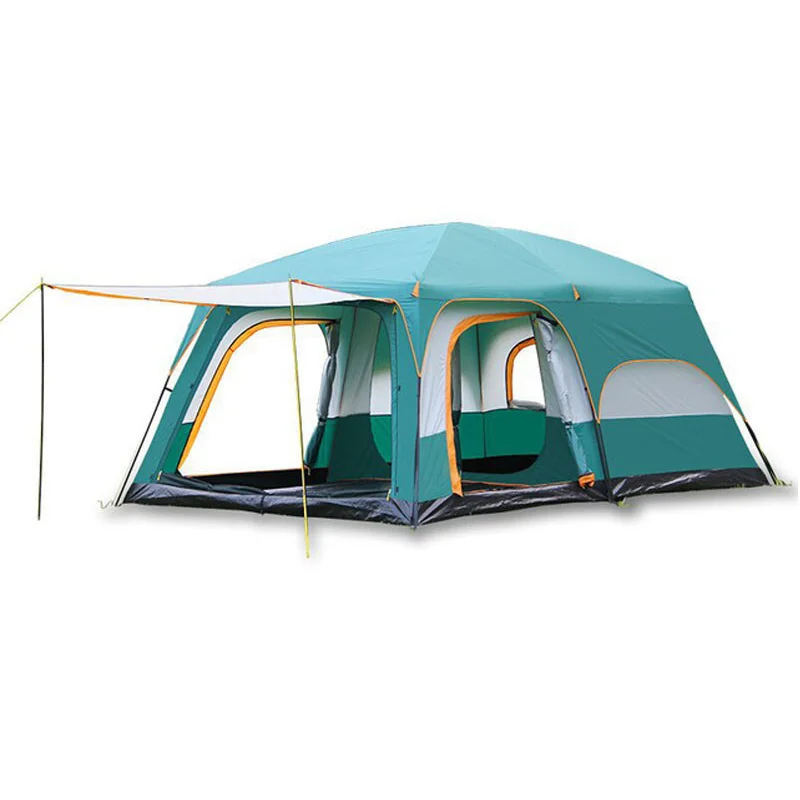 

Luxury Family Tent Waterproof Double Layer Outdoor Rooms Large Waterproof Camping Outdoor 8-10 Persons 2 Four-season Tent CN;ZHE, Green / customized color