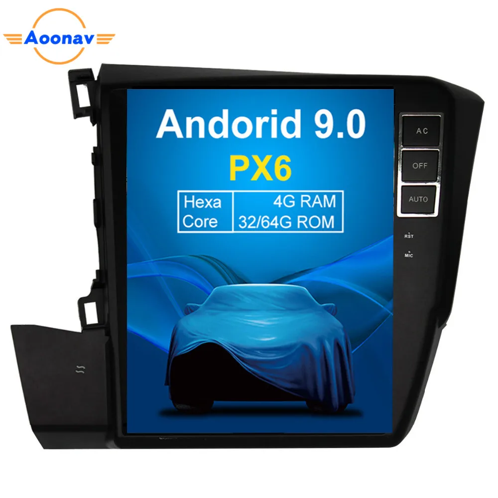 

AOONAV Car GPS Video player For Honda civic 2012+ Autoradio DVD GPS Navigation Multimedia Player 4K video Adapt air condition, Black