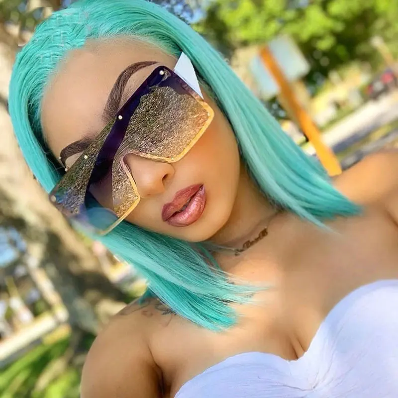 

Oversized Square Sunglasses Women 2021 Fashion Metal Frame Vintage Sun Glasses Men Shades Retro Gradient