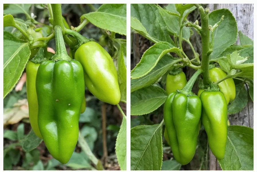 Side-by-side comparison of same pepper variety grown under different conditions showing heat variation