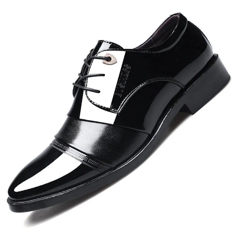 

fashion men business shoes boy real office casual shoes men dress shoes, Black