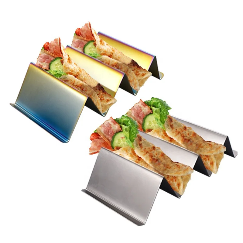 

Stainless Steel Taco Stand Rack Tray Style by Artthome, Oven Safe for Baking, Dishwasher and Grill Safe