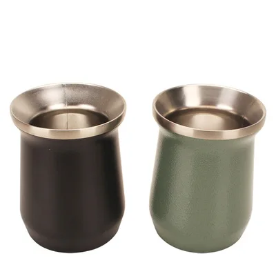 

Hot selling double-layer stainless steel mate cup, inner and outer 304 belly cup, color custom gourd cup, As the picture shows