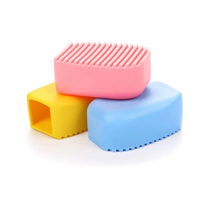 

Silicone Washboard Creative Mini Antiskid Handheld Laundry Brush Scruber Washboard Candy Color Blue and Pink Wash Clothes Collar