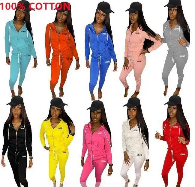 

sport set women Clothing Comfortable Breathablec cotton jogging suits Wear Workout Sets Activewear Sets Two Piece For Women