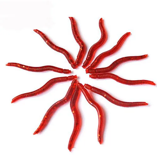 

Artificialoil red worm  Lifelike Fishy Smell Red Soft Fishing Lures Simulation Earthworm red earthworm