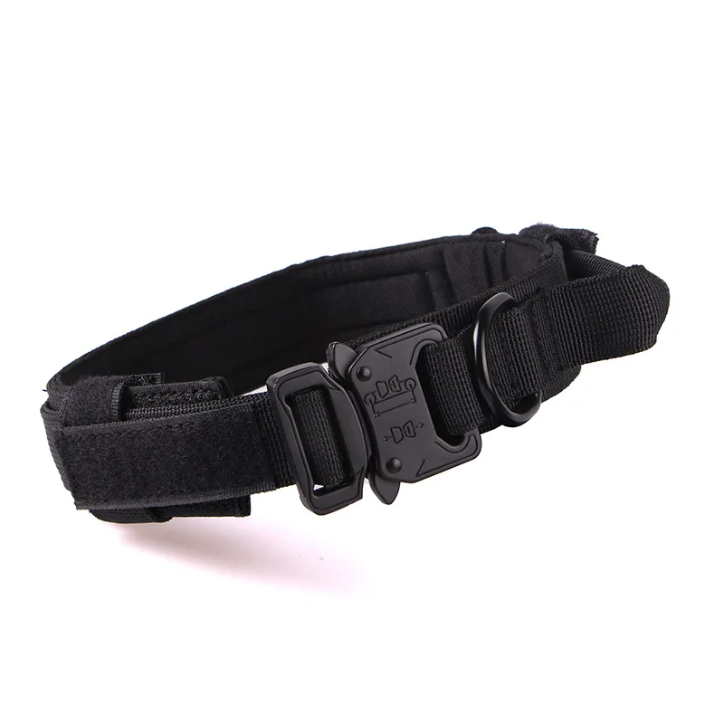 

High Quality Heavy Duty Metal Buckle Pet Collar Large Dogs Collar and Leash Set Tactical Dog Collars Double Thick Nylon