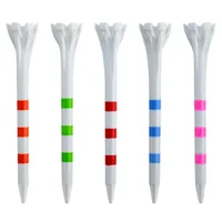 

83mm white color zero friction 5 prong plastic golf tee with round printing