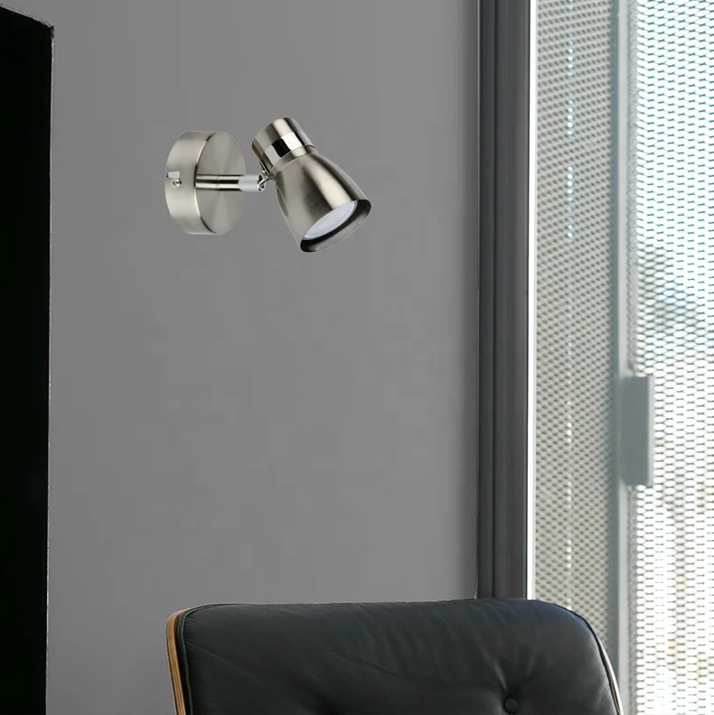 
LED mini spotlight with GU10 bulb 5W 3000k in satin nickel 